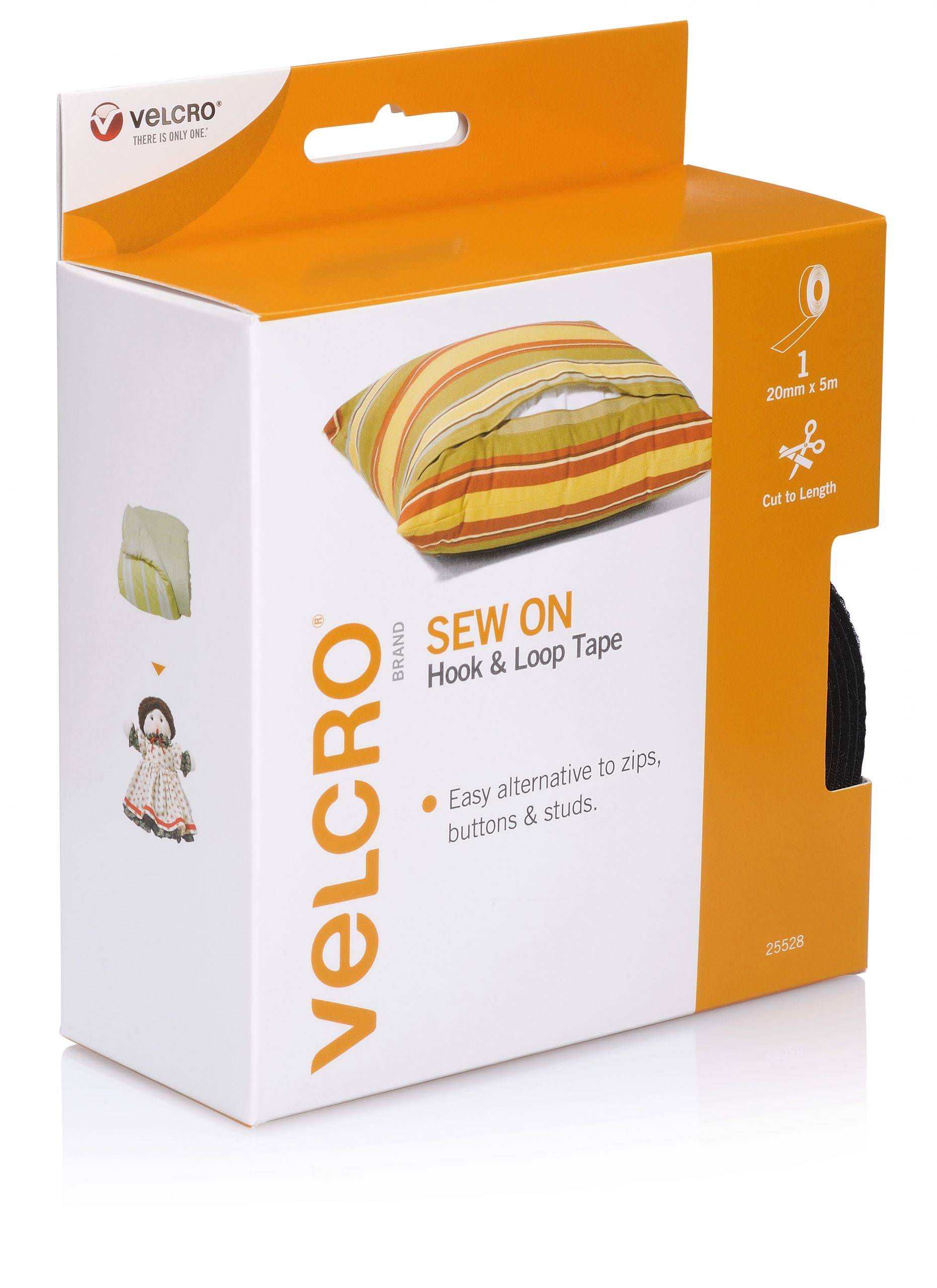VELCRO® BRAND SEW ON HOOK AND LOOP TAPE 20MM X 5 METRE BLACK