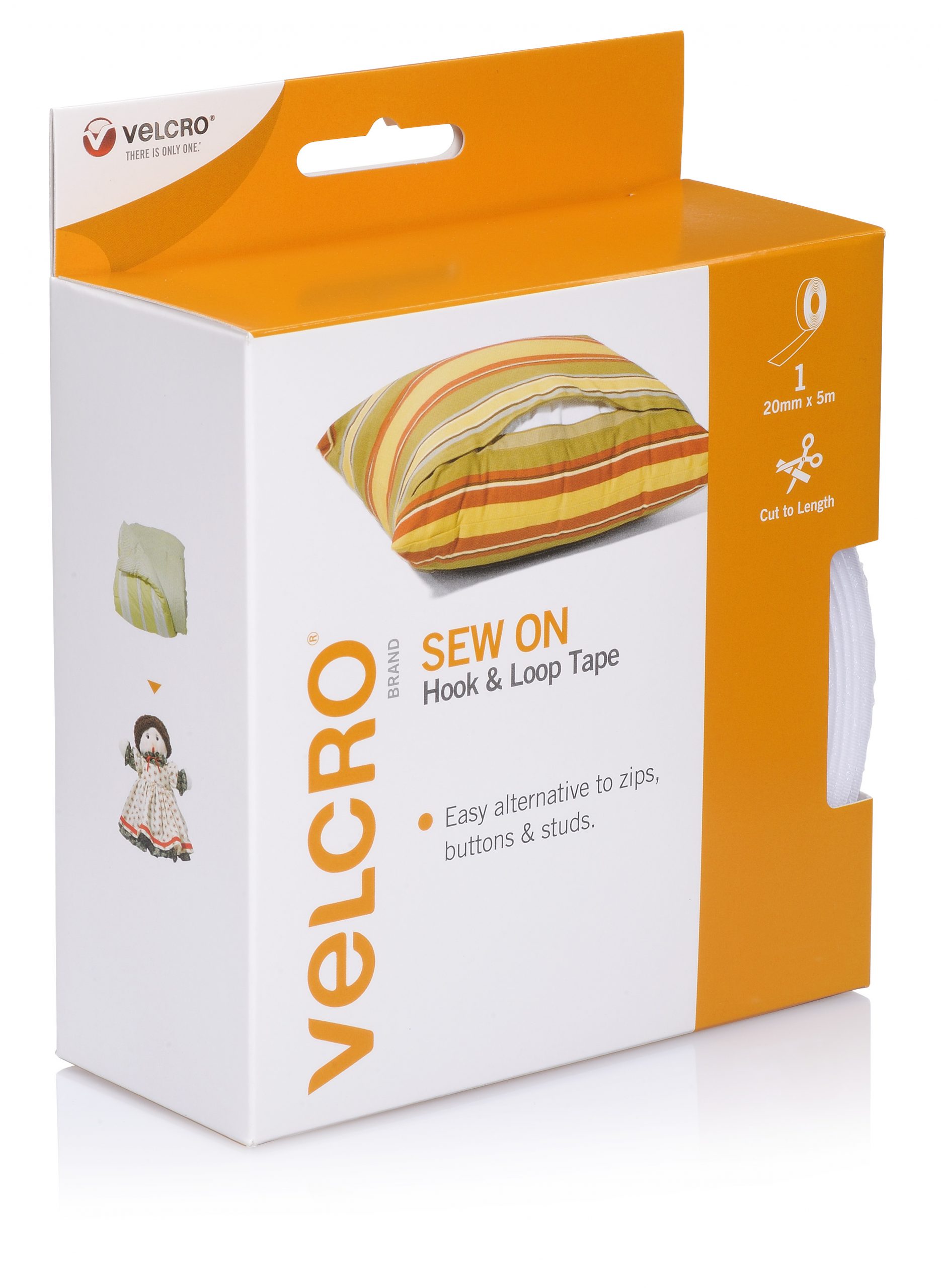 VELCRO® BRAND  SEW ON HOOK AND LOOP TAPE 20MM X 5 METRE WHITE