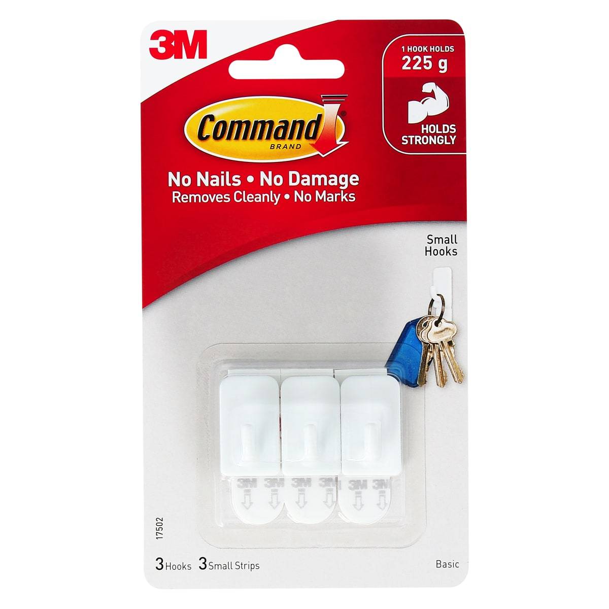 3M Command Small Hooks 1 Hook Holds 225 gm