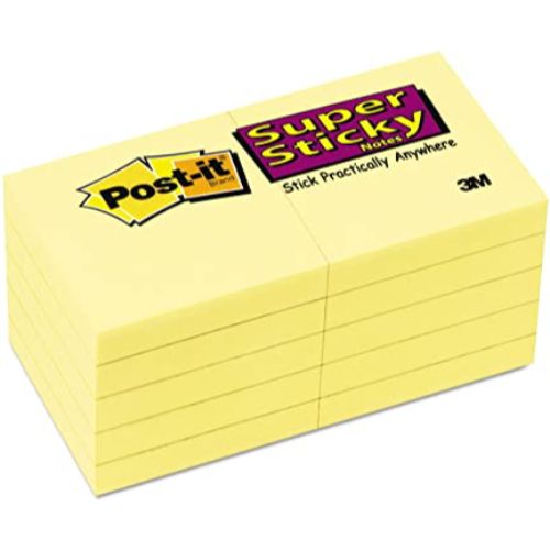 3M Post-it Super Sticky Canary Yellow Notes 1.5in X 2in