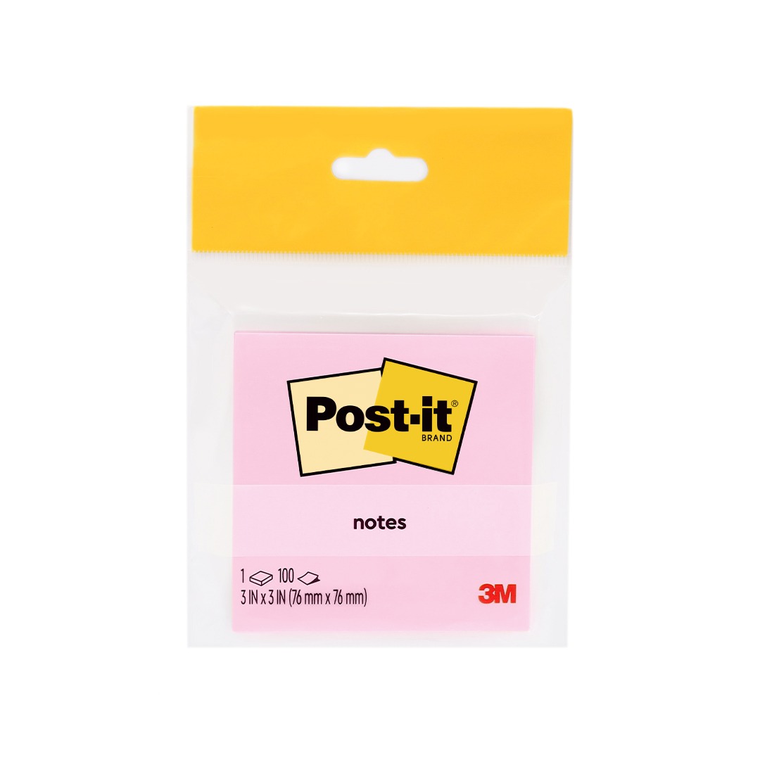 3M Post-it Notes HB 654-1, Millennial Pink, 3in X 3in, 100 Sheets