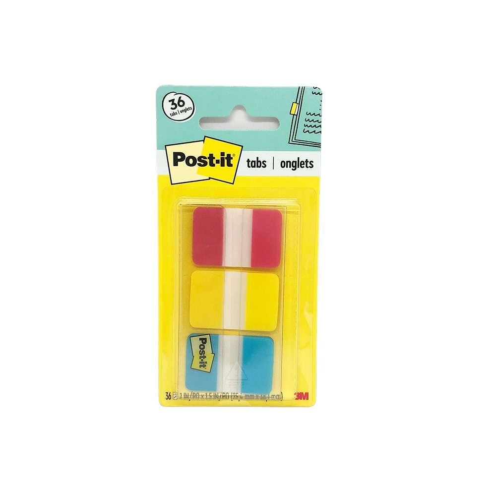 3M Post-it Durable Index Tabs 1in x 1.5in, 12 Tabs/Pad