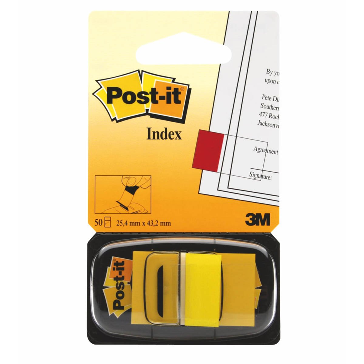 3M Post-it 680-5 Flag Yellow 1in X 1.7in, 50 Sheets