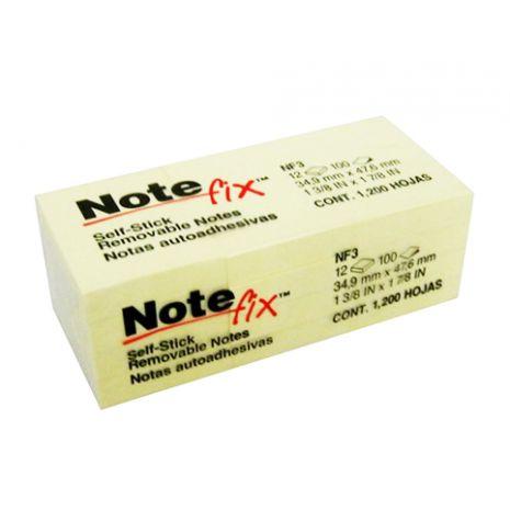 3M Post-it Note Fix 1.5in X 2in, 100 Sheets/Pad, 12 Pads/Pack