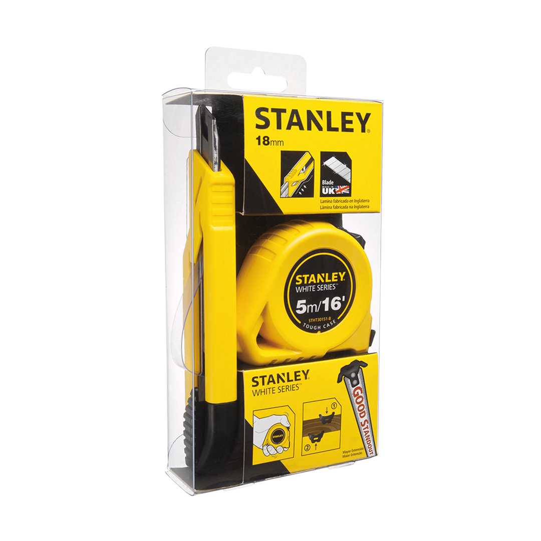 Stanley 5M/16′ Tough Case + 18MM ABS Knife