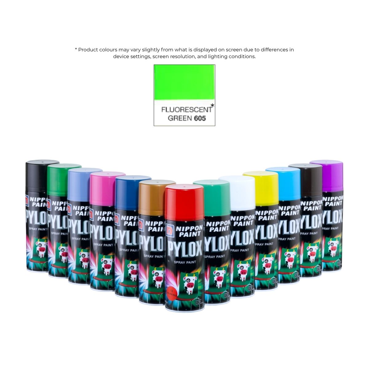 Pylox Spray Paint 605 Fluorescent Green 400CC