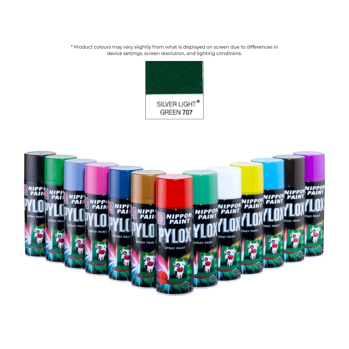 Pylox Spray Paint 707 Silver Light Green 400CC