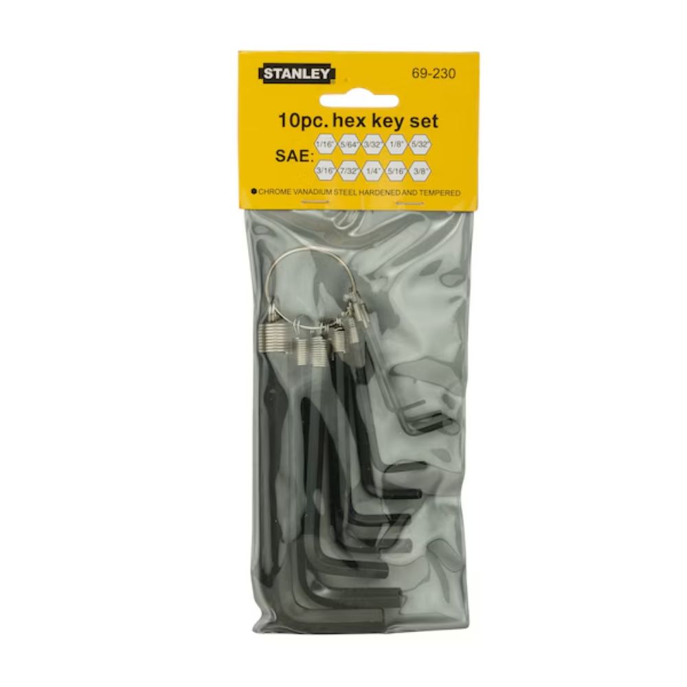Stanley 69-230 10Pc Hex Key Set Ring Set Imperial