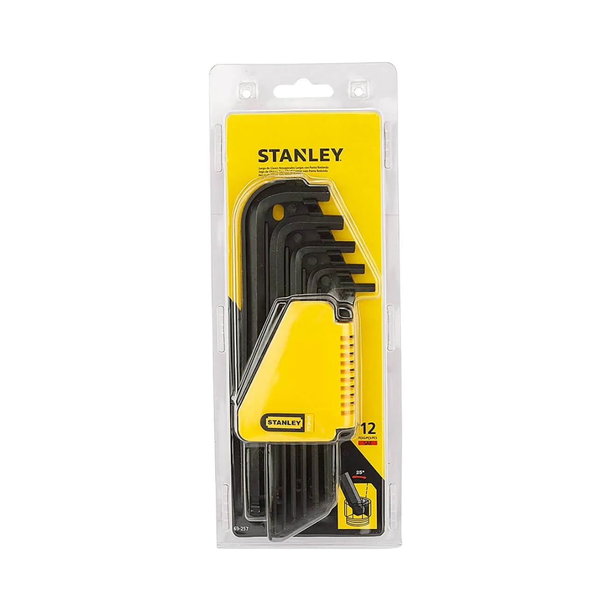 Stanley 69-257 Hex Key Set Long Arm Imperial With Ball Head 12 Pcs
